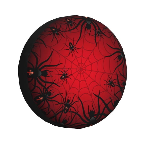 Logiee Spiders On The Web And Space Print Spare Tire Cover, Universal Wheel Protectors,Waterproof Dust-Proof UV Sun Wheel Tire Cover,Fit for SUV, RV, Travel Trailer, Truck-14 inch