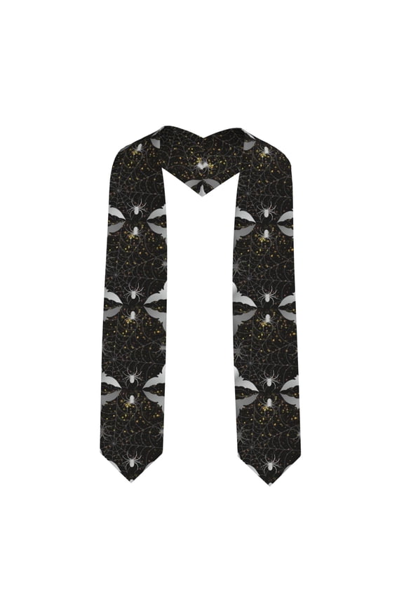 Spiderweb Bats And A Spider Print Unisex Adult Graduation Stole Shawl 72" Long for Academic Commencements Shawl-Sharp Corner