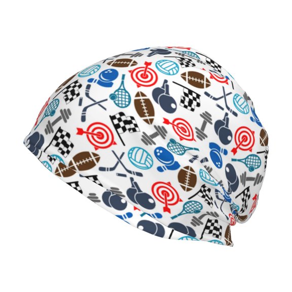 Logiee Sport Items Print Unisex Knit Beanie for Men Women Winter Hat,Beanies Skull Caps