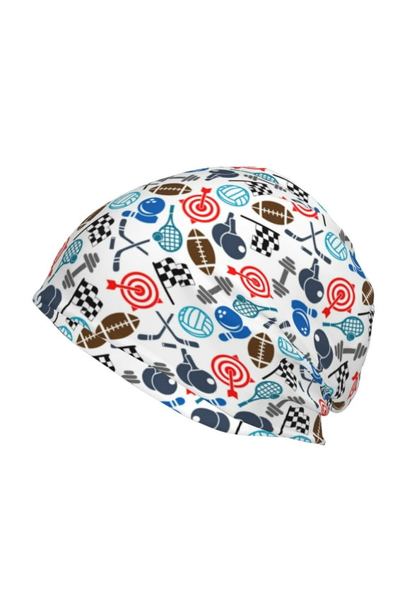Sport Items Print Unisex Knit Beanie for Men Women Winter Hat,Beanies Skull Caps