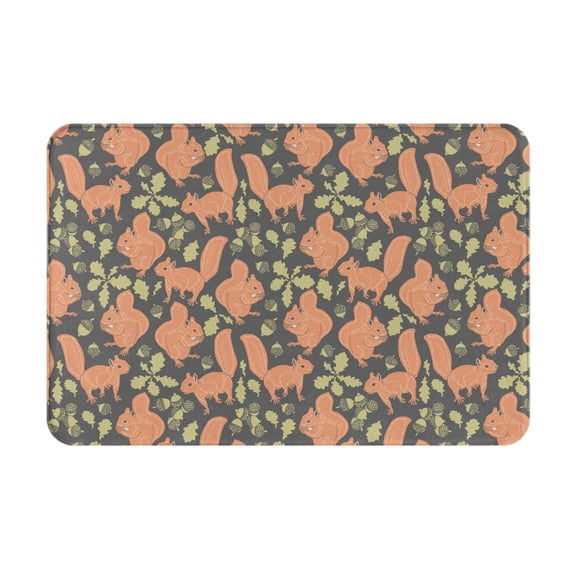 Logiee Squirrel And Nuts Print Welcome Mats for Entryway,Door Mat for Front Door,Entry Mat,Doormat for Garden, Garage, Patio, Home, Porch Decor