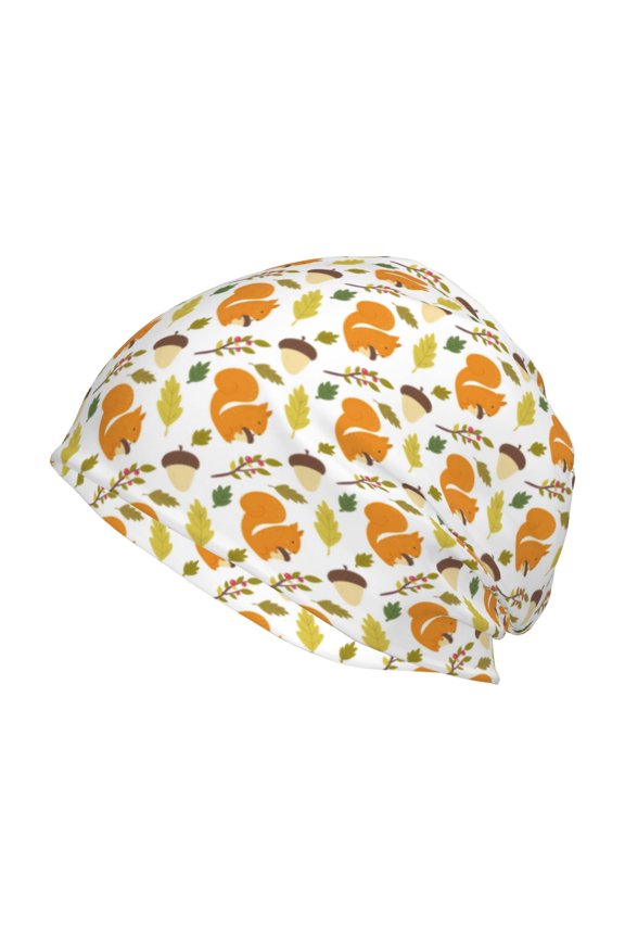 Squirrel Eating Nuts Print Unisex Knit Beanie for Men Women Winter Hat,Beanies Skull Caps