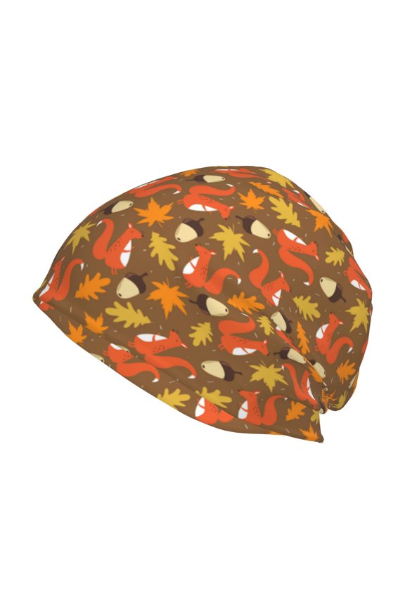 Squirrel Maple pine nut Print Unisex Knit Beanie for Men Women Winter Hat,Beanies Skull Caps