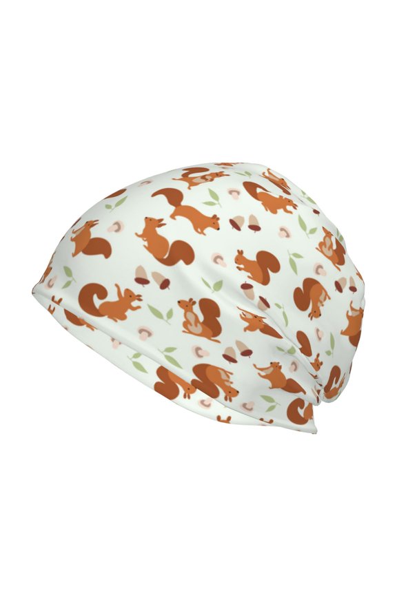 Squirrel Playing Print Unisex Knit Beanie for Men Women Winter Hat,Beanies Skull Caps