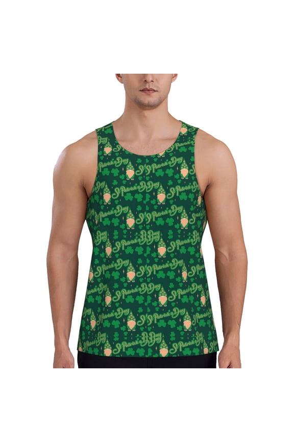 St Patrick's Day9 Print Men's Workout Tank Top,Quick Dry Workout Tank Top,Gym Muscle Tee,Fitness Bodybuilding Sleeveless T Shirt-XX-Large