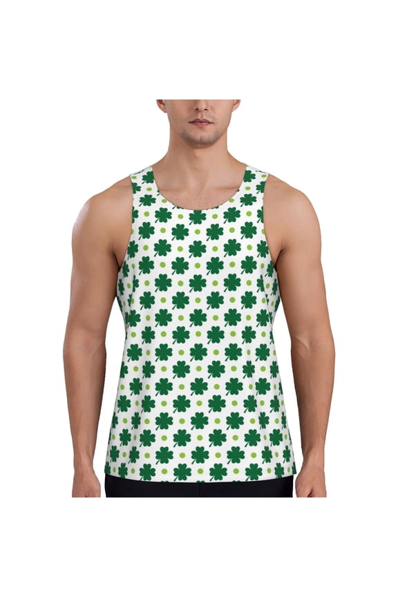 St. Patrick’s day Print Men's Workout Tank Top,Quick Dry Workout Tank Top,Gym Muscle Tee,Fitness Bodybuilding Sleeveless T Shirt-Small