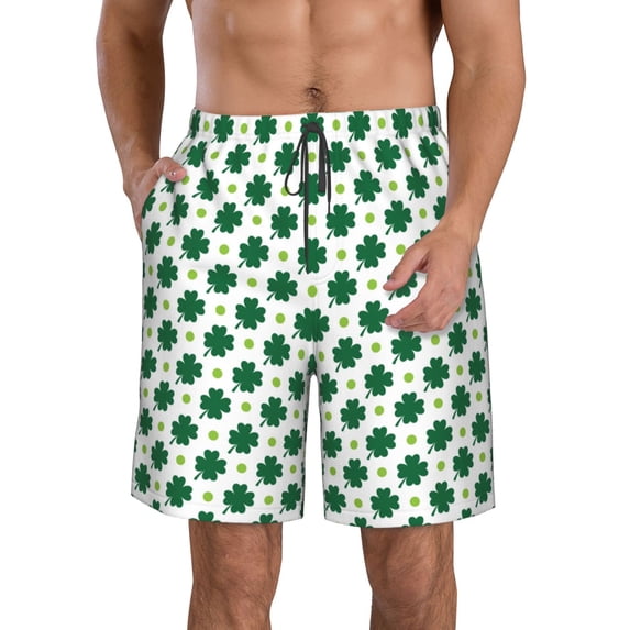 Logiee St. Patrick’s day Print Mens Swim Trunks Quick Dry Board Shorts,Breathable Hawaii Beach Shorts Swimwear Bathing Suits-XX-Large