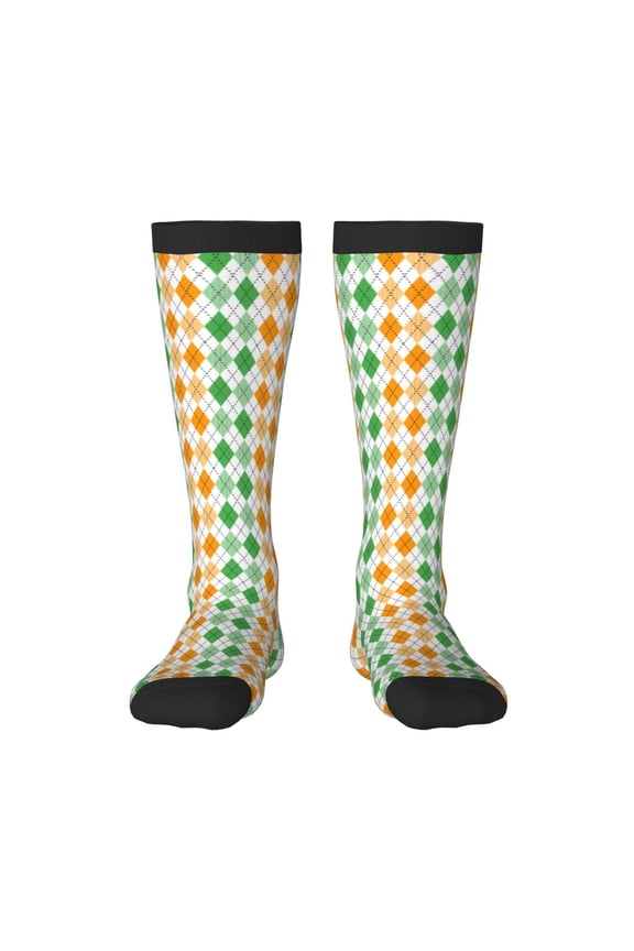 St. Patrick's day argyle Print Gift Stocking Stuffers,Adult Stockings,Novelty Socks,Funny Socks Birthday Running Walking Sleeping
