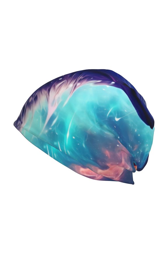 Starry Multicolored Wolf Print Unisex Knit Beanie for Men Women Winter Hat,Beanies Skull Caps