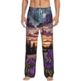thumbnail image 1 of Logiee Starry Night Purple Irises Print Pajama Pants for Men,Men’s Pajama Bottoms,Mens PJ Pants with Pockets & Button Fly-X-Large, 1 of 6