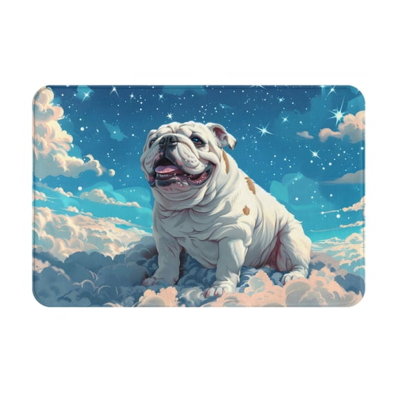 Logiee Starry Sky Cloud Bulldog Print Welcome Mats for Entryway,Door Mat for Front Door,Entry Mat,Doormat for Garden, Garage, Patio, Home, Porch Decor