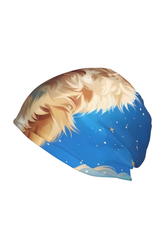 Starry Sky Cloud Dog Print Unisex Knit Beanie for Men Women Winter Hat,Beanies Skull Caps