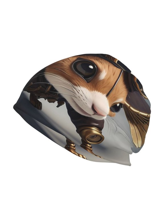Steampunk Squirrel Pilot Print Unisex Knit Beanie for Men Women Winter Hat,Beanies Skull Caps
