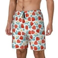 thumbnail image 1 of Logiee Strawberries Print Men's Swim Trunk,Quick Dry Board Shorts ,Men's Swim Trunks with Compression Liner, Bathing Suits with Pockets-X-Large, 1 of 6
