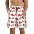 thumbnail image 1 of Logiee Strawberry Print Mens Swim Trunks Quick Dry Board Shorts,Breathable Hawaii Beach Shorts Swimwear Bathing Suits-Medium, 1 of 6