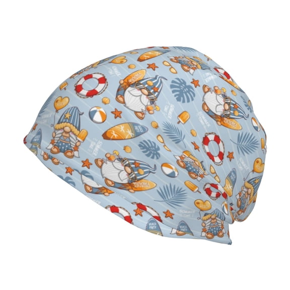 Logiee Summer Time With Gnome Print Unisex Knit Beanie for Men Women Winter Hat,Beanies Skull Caps