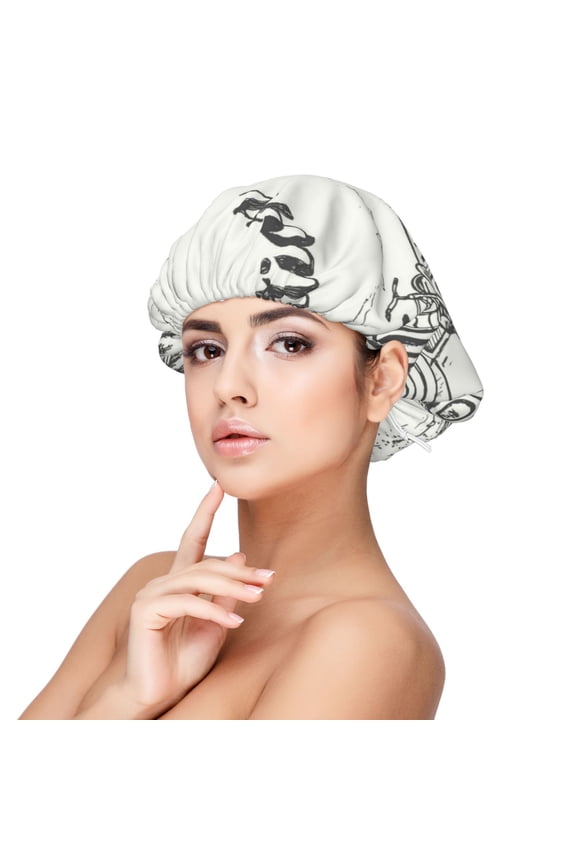Summer Vacation Scene With Camping Van Print Silk Bonnet Satin Bonnet for Sleeping Women and Men,Double Layer Hair Bonnet for Curly Braids Hair