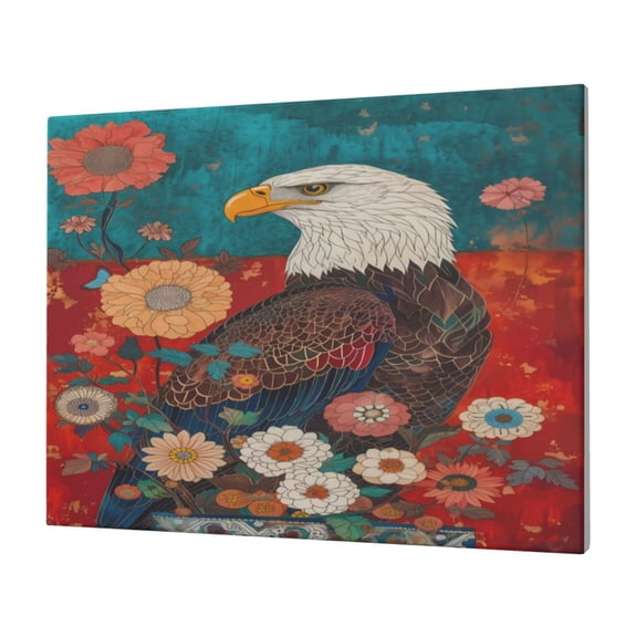 Logiee Sunflower Bald Eagle Print Canvas Wall Art,Canvas Picture Prints with Frame, Wall Art Decorative,Canvas Decorative,Suitable for Living Room Bedroom Office Room 30x40