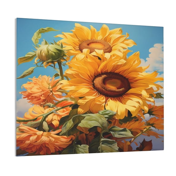 Logiee Sunflower Blue Sky Print Canvas Wall Art ,Art Poster,Canvas Decorative Picture,Decor Wall Pictures for Living Room Bedroom Bathroom,Ready to Hang