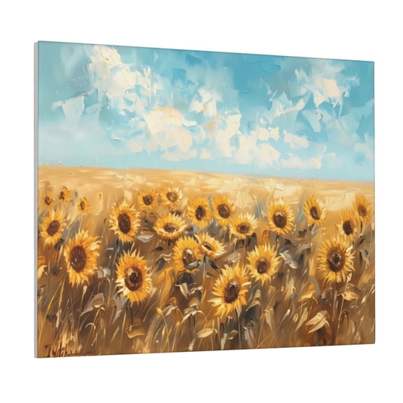 Logiee Sunflower Field Bliss Print Canvas Wall Art ,Art Poster,Canvas Decorative Picture,Decor Wall Pictures for Living Room Bedroom Bathroom,Ready to Hang