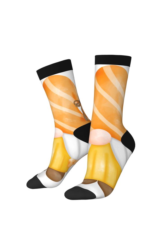 Sunflower Gnomes 2 Print Adult Socks for Men & Women,Calf Socks, Ankle Socks,Boots Socks,Breathable Casual Sock,Unisex Crew Socks