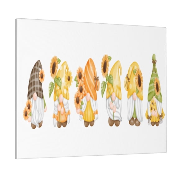 Logiee Sunflower Gnomes 5 Print Canvas Wall Art ,Art Poster,Canvas Decorative Picture,Decor Wall Pictures for Living Room Bedroom Bathroom,Ready to Hang