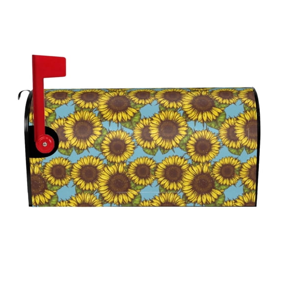 Logiee Sunflowers Print Post Letter Box Wrap Decor, Mailbox Cover Suitable for Standard Mailbox and Large Size Mailbox,Outdoor Yard Decoration-21x18 in