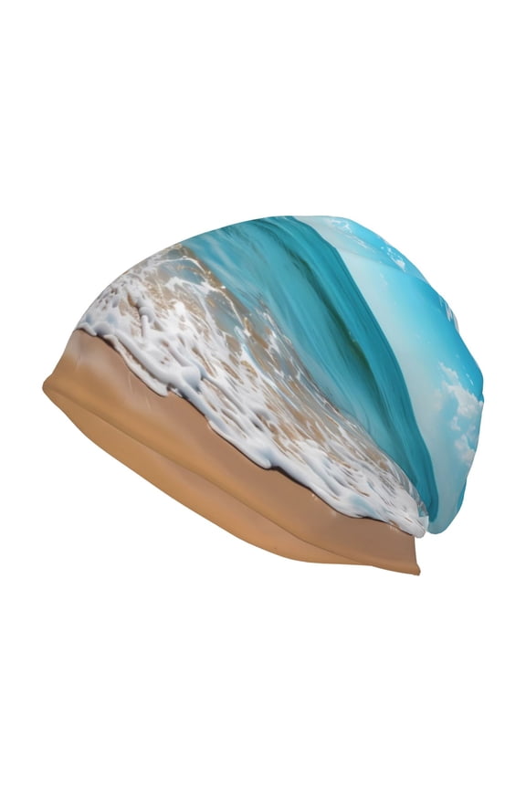 Sunny Ocean Waves Print Unisex Knit Beanie for Men Women Winter Hat,Beanies Skull Caps