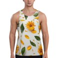 thumbnail image 1 of Logiee Sunny Yellow SunFlower Print Men's Workout Tank Top,Quick Dry Workout Tank Top,Gym Muscle Tee,Fitness Bodybuilding Sleeveless T Shirt-X-Large, 1 of 7