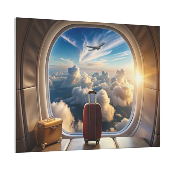Logiee Sunset Airplane Travel View Print Canvas Wall Art ,Art Poster,Canvas Decorative Picture,Decor Wall Pictures for Living Room Bedroom Bathroom,Ready to Hang