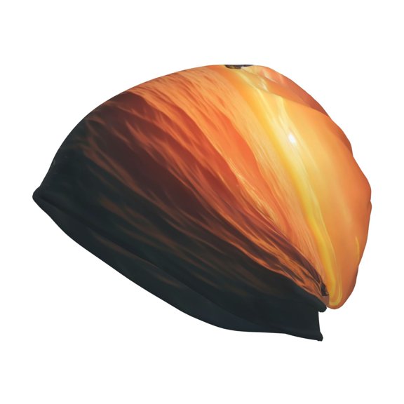 Logiee Sunset Dancing Dolphin B Print Unisex Knit Beanie for Men Women Winter Hat,Beanies Skull Caps