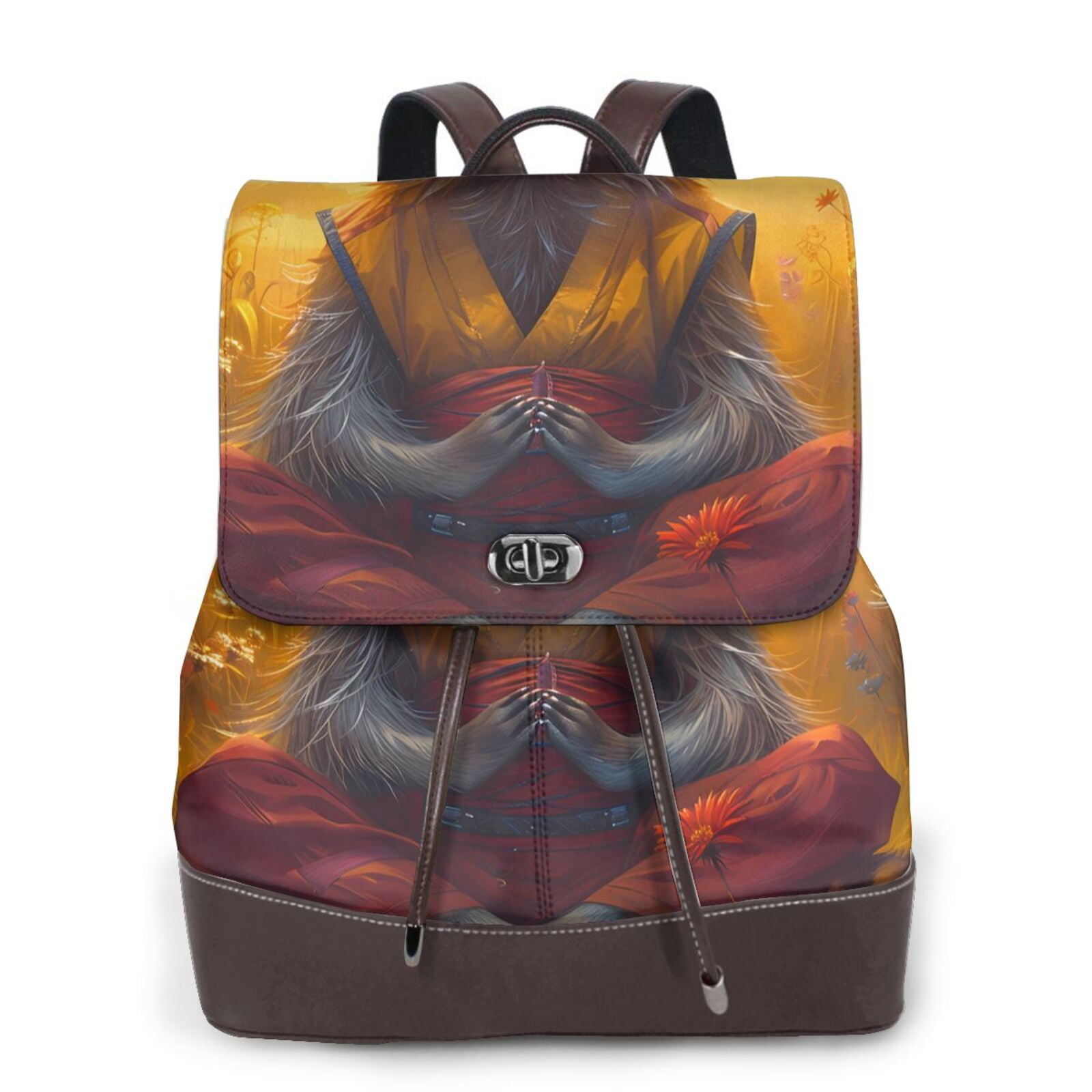 Raccoon Pattern Print Premium Backpack
