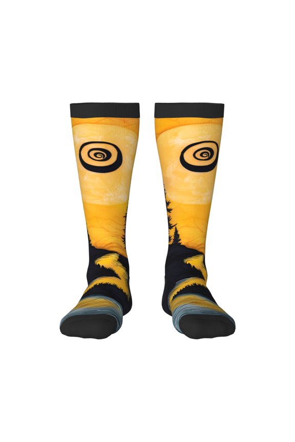 Sunset River Pine Trees Print Gift Stocking Stuffers,Adult Stockings,Novelty Socks,Funny Socks Birthday Running Walking Sleeping