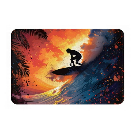 Logiee Sunset Surfing Silhouette Print Welcome Mats for Entryway,Door Mat for Front Door,Entry Mat,Doormat for Garden, Garage, Patio, Home, Porch Decor