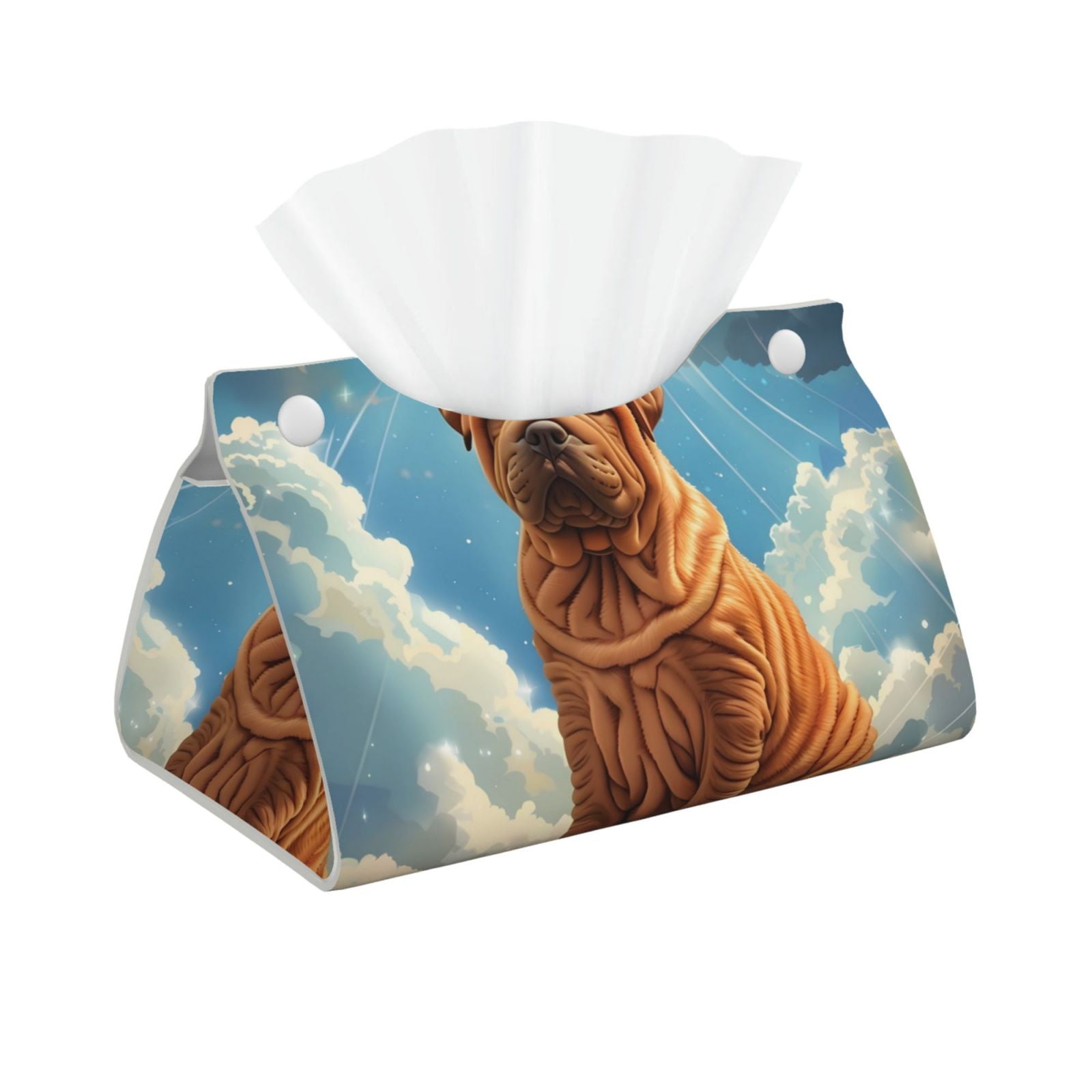 Logiee Sunshine Cloud Bulldog Print Tissue Box Cover,Stylish Tissue Box ...