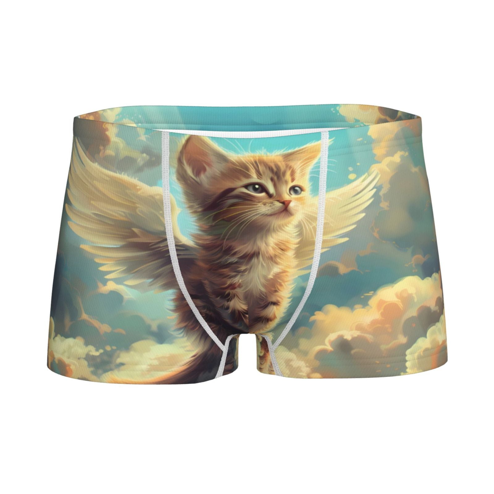 Logiee Sunshine Cloud Cute Cat Print Boys' Boxer Briefs,Tween Boy ...