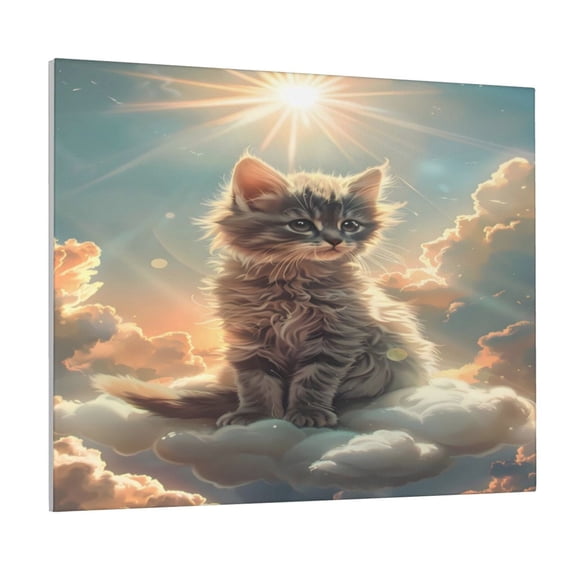 Logiee Sunshine Cloud Kitten Print Canvas Wall Art ,Art Poster,Canvas Decorative Picture,Decor Wall Pictures for Living Room Bedroom Bathroom,Ready to Hang