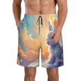 thumbnail image 1 of Logiee Sunshine Colorful Cloud Rabbit Print Mens Swim Trunks Quick Dry Board Shorts,Breathable Hawaii Beach Shorts Swimwear Bathing Suits-3X-Large, 1 of 6