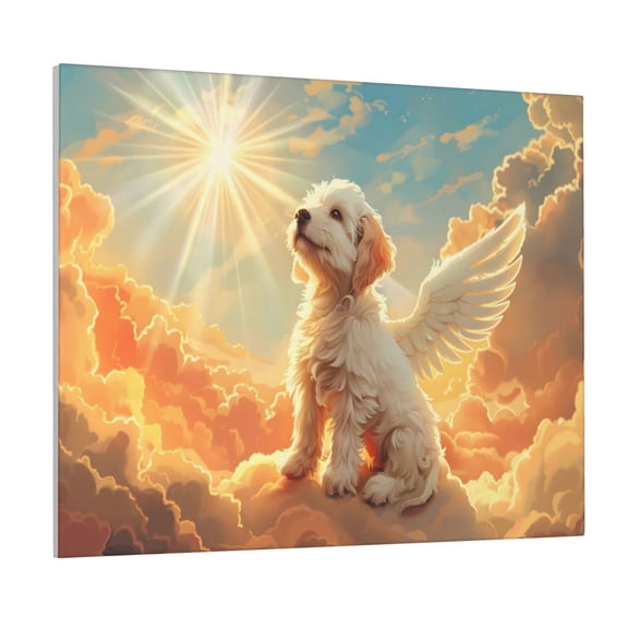 Logiee Sunshine Golden Cloud Dog Print Canvas Wall Art ,Art Poster,Canvas Decorative Picture,Decor Wall Pictures for Living Room Bedroom Bathroom,Ready to Hang