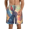 thumbnail image 1 of Logiee Sunshine Winged Rabbit Print Mens Swim Trunks Quick Dry Board Shorts,Breathable Hawaii Beach Shorts Swimwear Bathing Suits-Small, 1 of 6