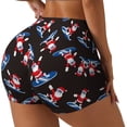 thumbnail image 1 of Logiee Surfing Santa Print Women's Biker Shorts,Workout Gym Shorts,Scrunch Shorts,Tummy Control Hidden Scrunch Running Yoga Shorts-Medium, 1 of 8
