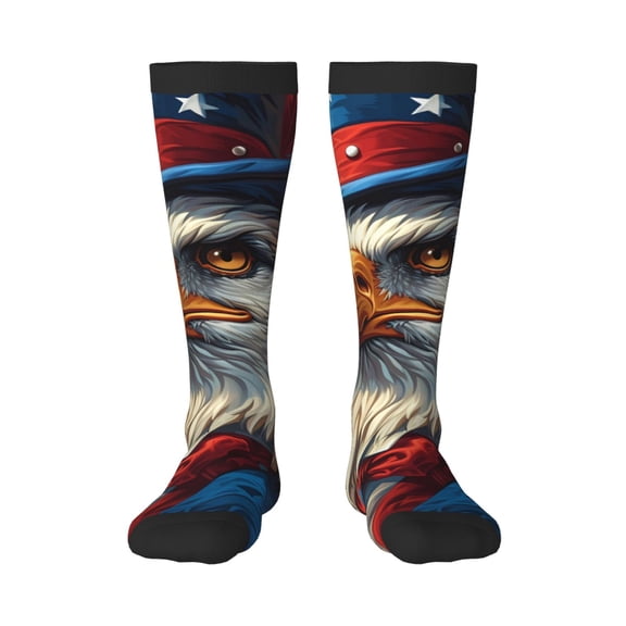 Logiee Surreal Bald Eagle Gentleman Print Gift Stocking Stuffers,Adult Stockings,Novelty Socks,Funny Socks Birthday Running Walking Sleeping