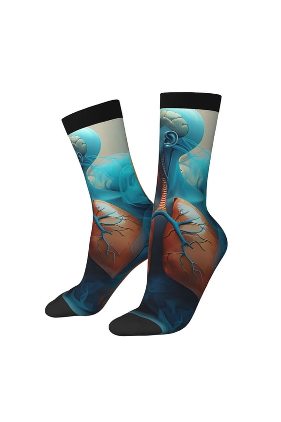Surreal Body Art Print Adult Socks for Men & Women,Calf Socks, Ankle Socks,Boots Socks,Breathable Casual Sock,Unisex Crew Socks
