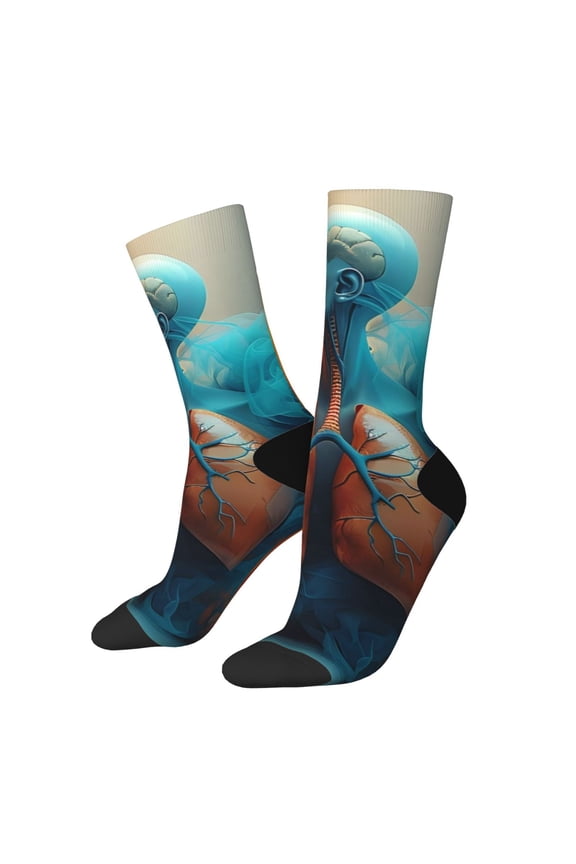 Surreal Body Art Print Adult Socks for Men & Women,Calf Socks, Ankle Socks,Boots Socks,Breathable Casual Sock,Unisex Crew Socks