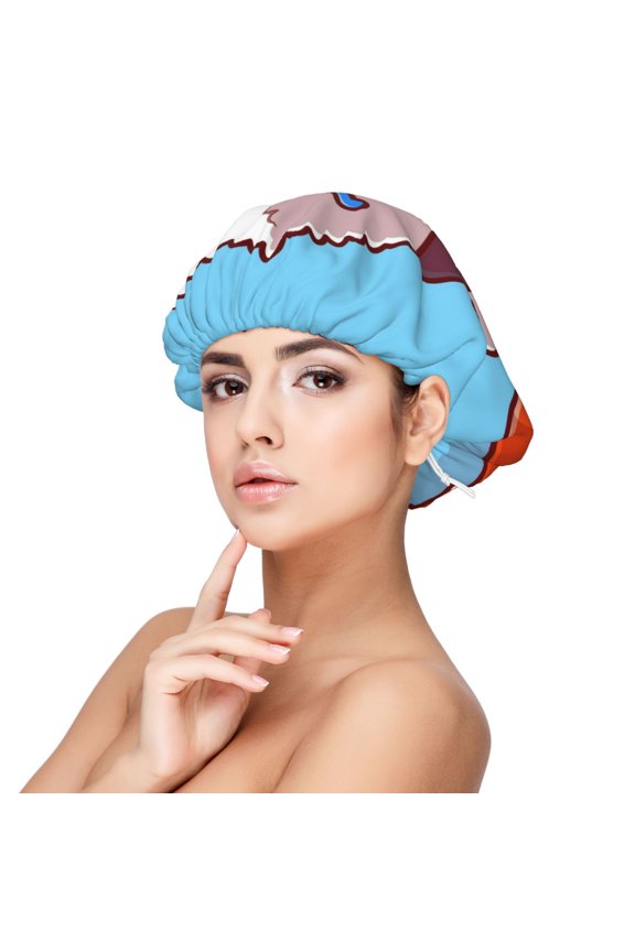 Sushi Salmon Surfing Print Silk Bonnet Satin Bonnet for Sleeping Women and Men,Double Layer Hair Bonnet for Curly Braids Hair