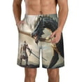 thumbnail image 1 of Logiee Swordsman Cool Dragon Print Mens Swim Trunks Quick Dry Board Shorts,Breathable Hawaii Beach Shorts Swimwear Bathing Suits-Small, 1 of 6