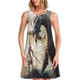 thumbnail image 1 of Logiee Swordsman Cool Dragon Print Summer Dresses for Women,Beach Sleeveless Flowy Pocket Tshirt Tank Sundresses,Women's Sleeveless Dress, 1 of 7