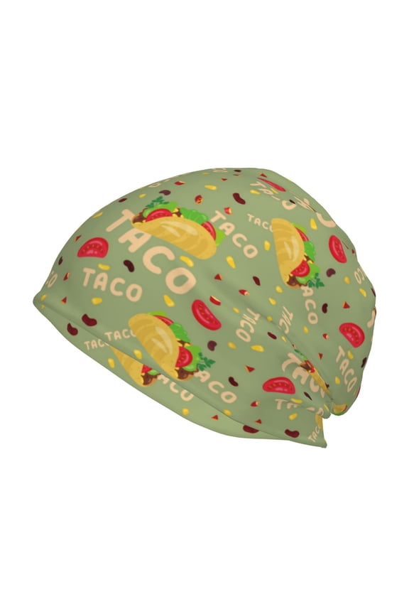 Taco Print Unisex Knit Beanie for Men Women Winter Hat,Beanies Skull Caps