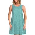 thumbnail image 1 of Logiee Teal Green Glitter Print Summer Dresses for Women,Beach Sleeveless Flowy Pocket Tshirt Tank Sundresses,Women's Sleeveless Dress, 1 of 7