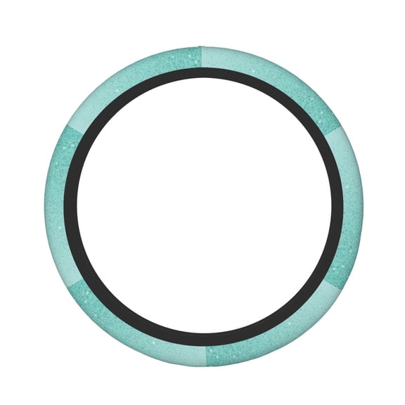 Logiee Teal Turquoise Glitter Print Breathable Elastic Steering Wheel Cover, Non-Slip Stretch Steering Wheel Protector,Universal 15 Inch Fit Auto, Suvs, Truck